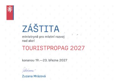 Certificate of auspices granted by the Ministry of Regional Development of the Czech Republic